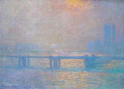 チャリングクロスブリッジ、テムズ川 作： Claude Monet